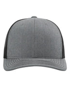 Richardson 112, Snapback Trucker Cap, Heather Grey/ Black