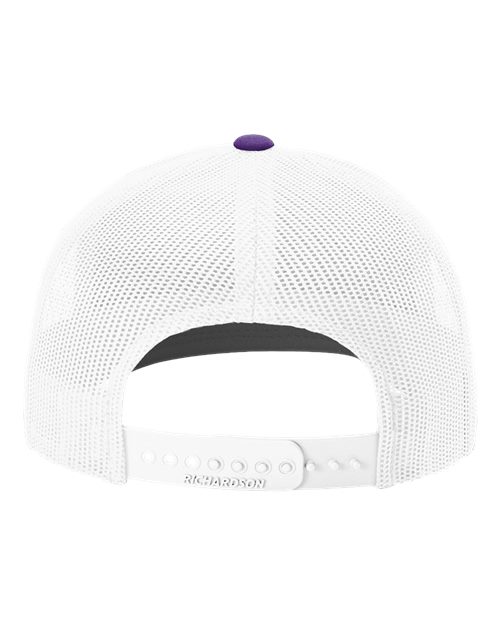 Richardson 112, Snapback Trucker Cap, Purple/ White