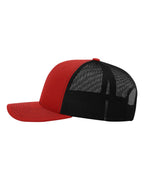 Richardson 112, Snapback Trucker Cap, Red/ Black
