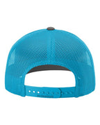 Richardson 112, Snapback Trucker Cap, Charcoal/ Neon Blue