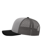 Richardson 112, Snapback Trucker Cap, Grey/ Charcoal/ Black