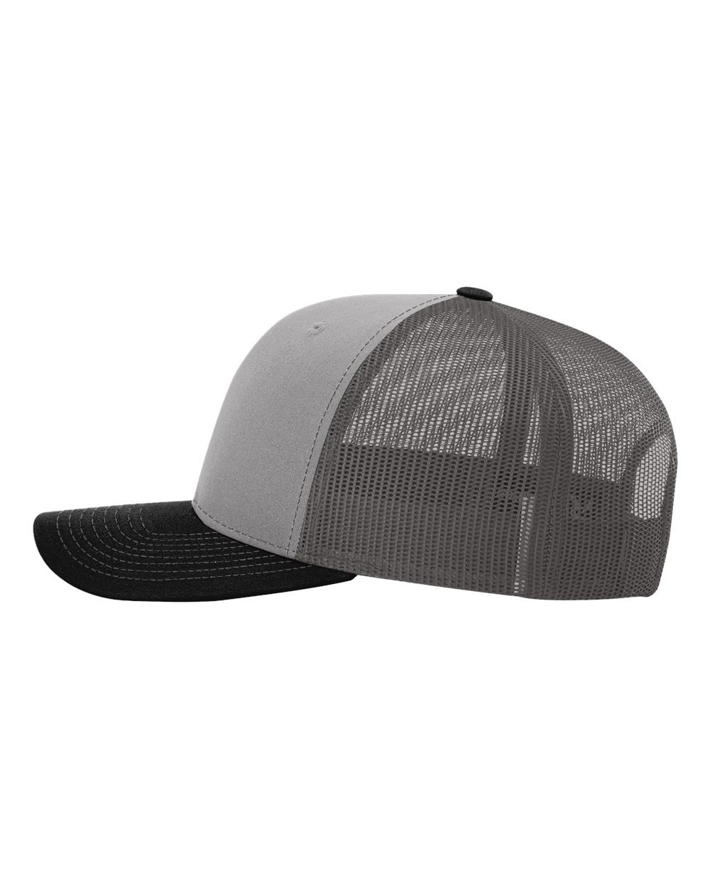 Richardson 112, Snapback Trucker Cap, Grey/ Charcoal/ Black
