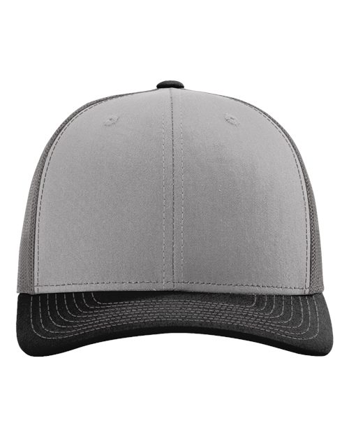Richardson 112, Snapback Trucker Cap, Grey/ Charcoal/ Black