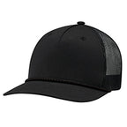 Polycotton / Polyester Mesh 5160M, Ajm 5 Panel Constructed Pro-round-five (mesh Back), Black