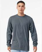 BELLA + CANVAS 3501, T-Shirts - Long Sleeve, Steel Blue