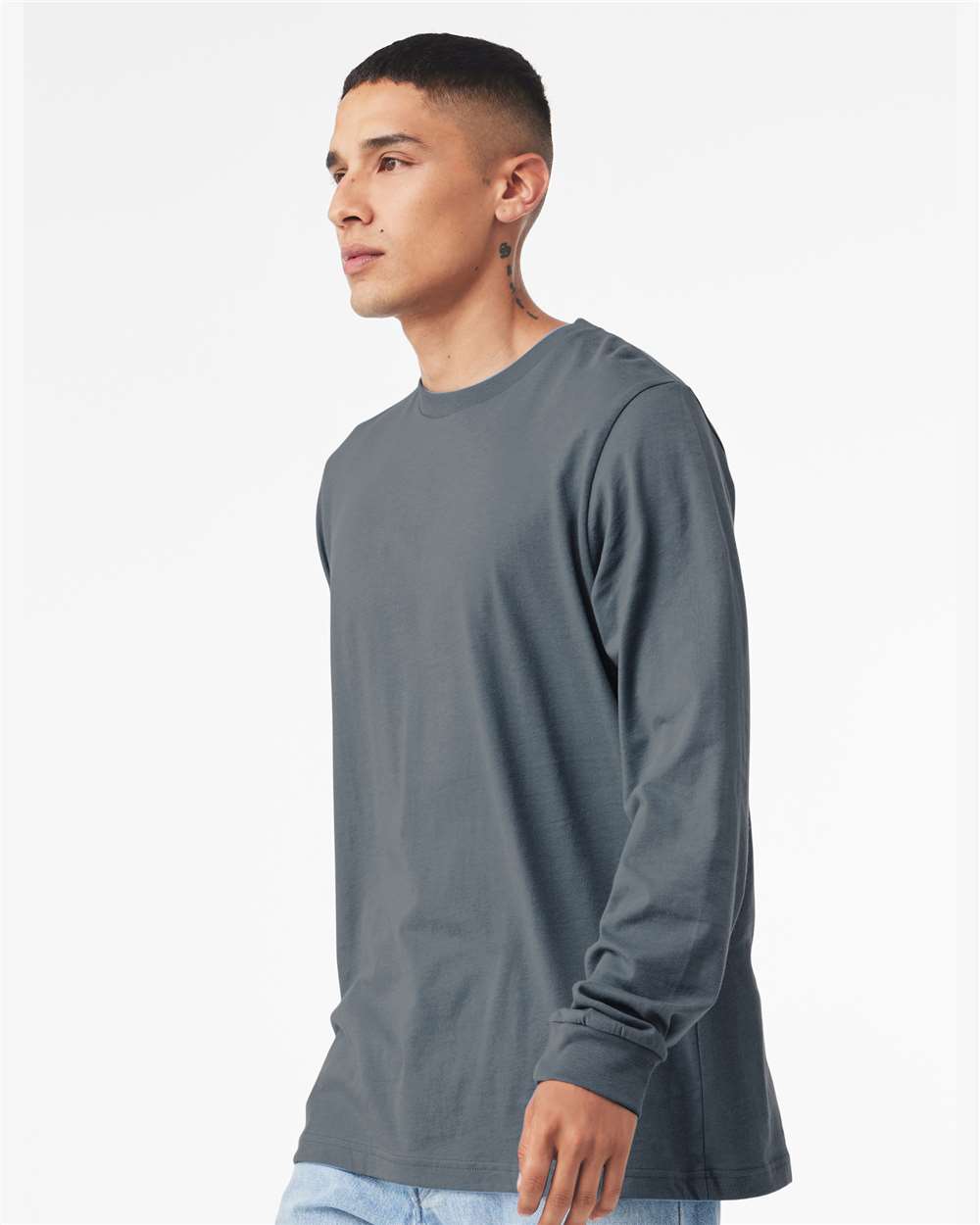 BELLA + CANVAS 3501, T-Shirts - Long Sleeve, Steel Blue