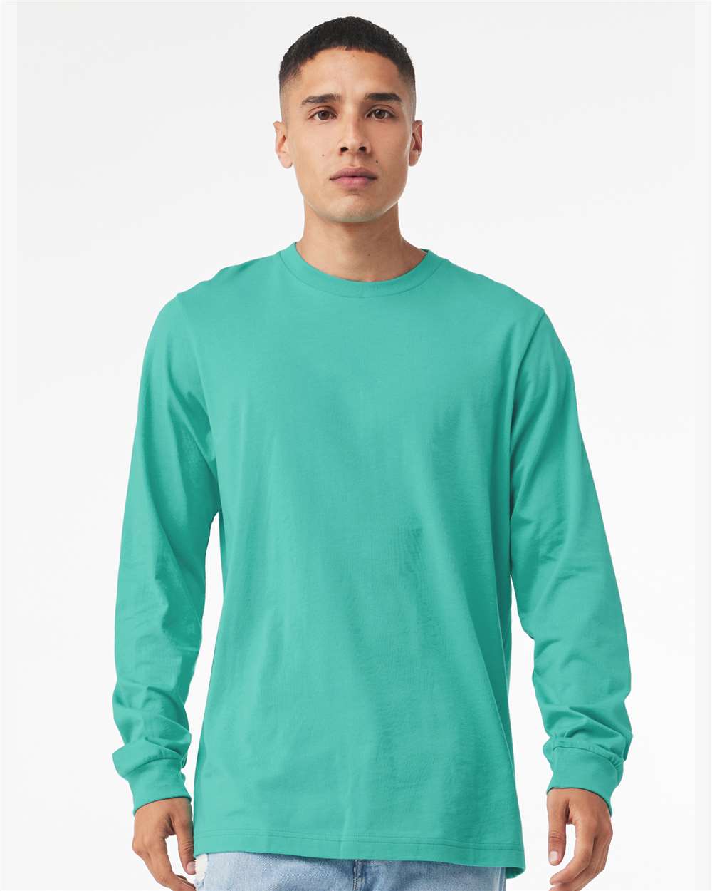 BELLA + CANVAS 3501, T-Shirts - Long Sleeve, Teal