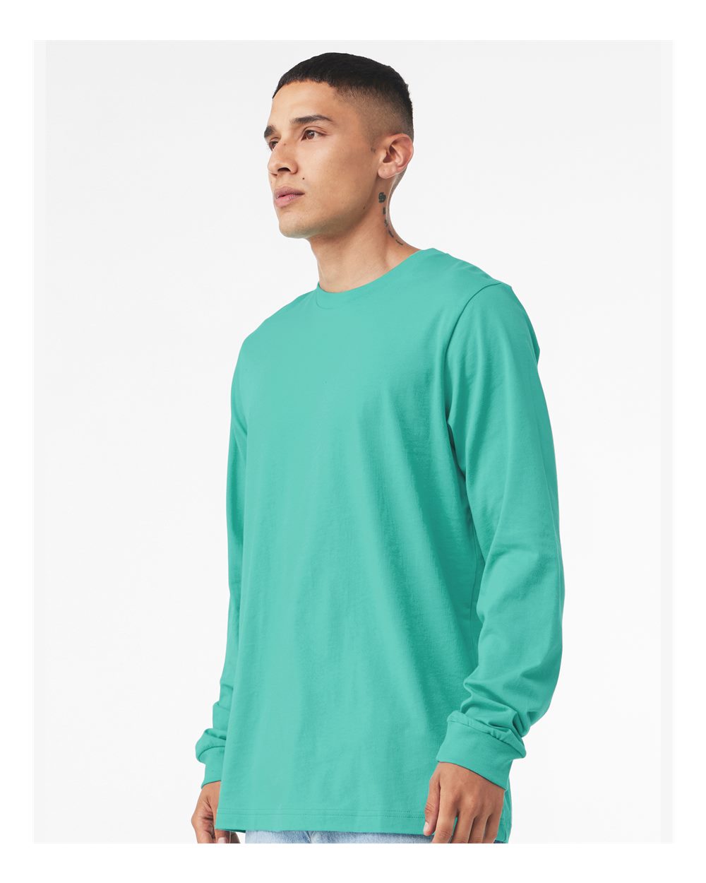 BELLA + CANVAS 3501, T-Shirts - Long Sleeve, Teal