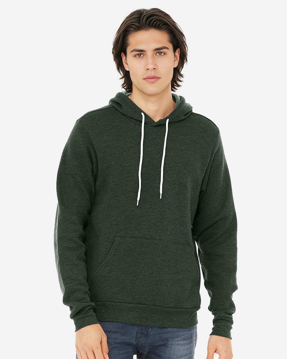 BELLA + CANVAS 3719, Fleece - Premium - Hood, Heather Forest