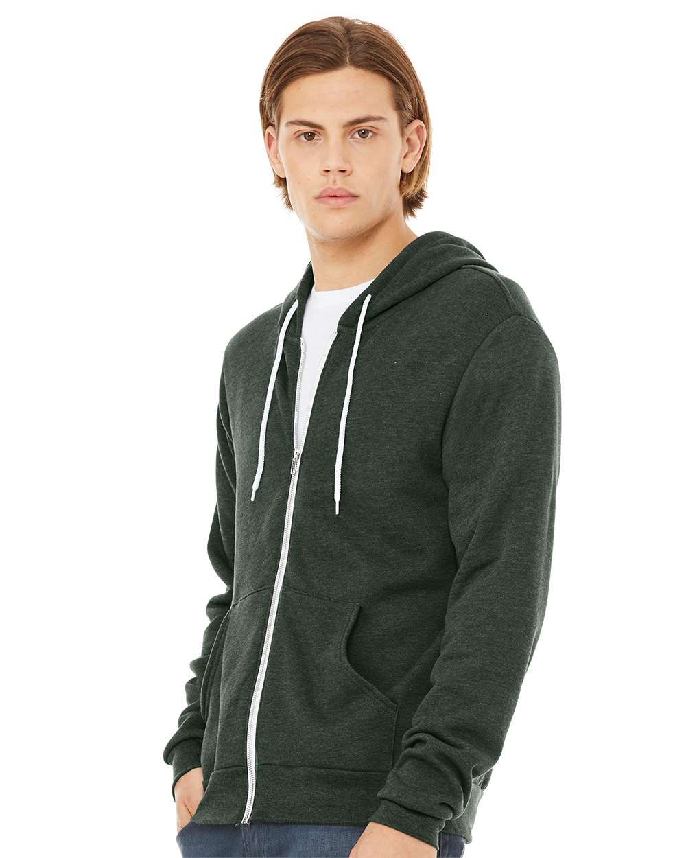 BELLA + CANVAS 3739, Fleece - Premium - Hood, Heather Forest