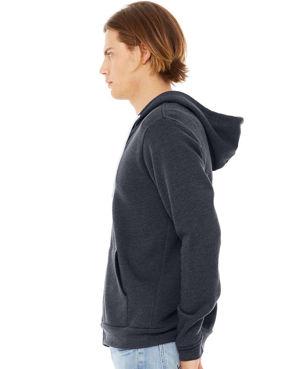 BELLA + CANVAS 3739, Fleece - Premium - Hood, Heather Navy