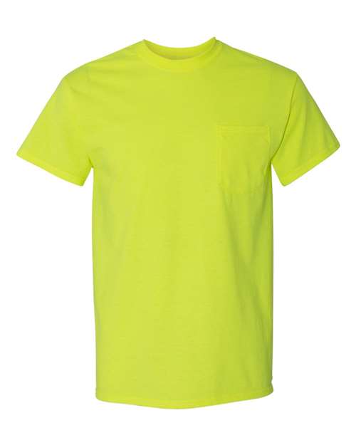 Gildan 4467, 5300 Unisex Heavy Cotton Pocket T-shirt, Safety Green