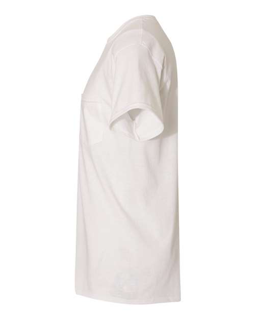 Gildan 4467, 5300 Unisex Heavy Cotton Pocket T-shirt, White