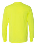 Gildan 5400, Unisex Heavy Cotton Long Sleeve T-shirt, Safety Green