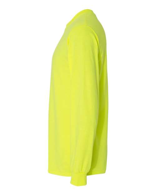 Gildan 5400, Unisex Heavy Cotton Long Sleeve T-shirt, Safety Green