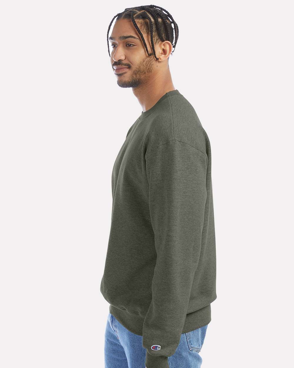 Champion S600, Unisex Powerblend Crewneck Sweatshirt, Dark Green Heather