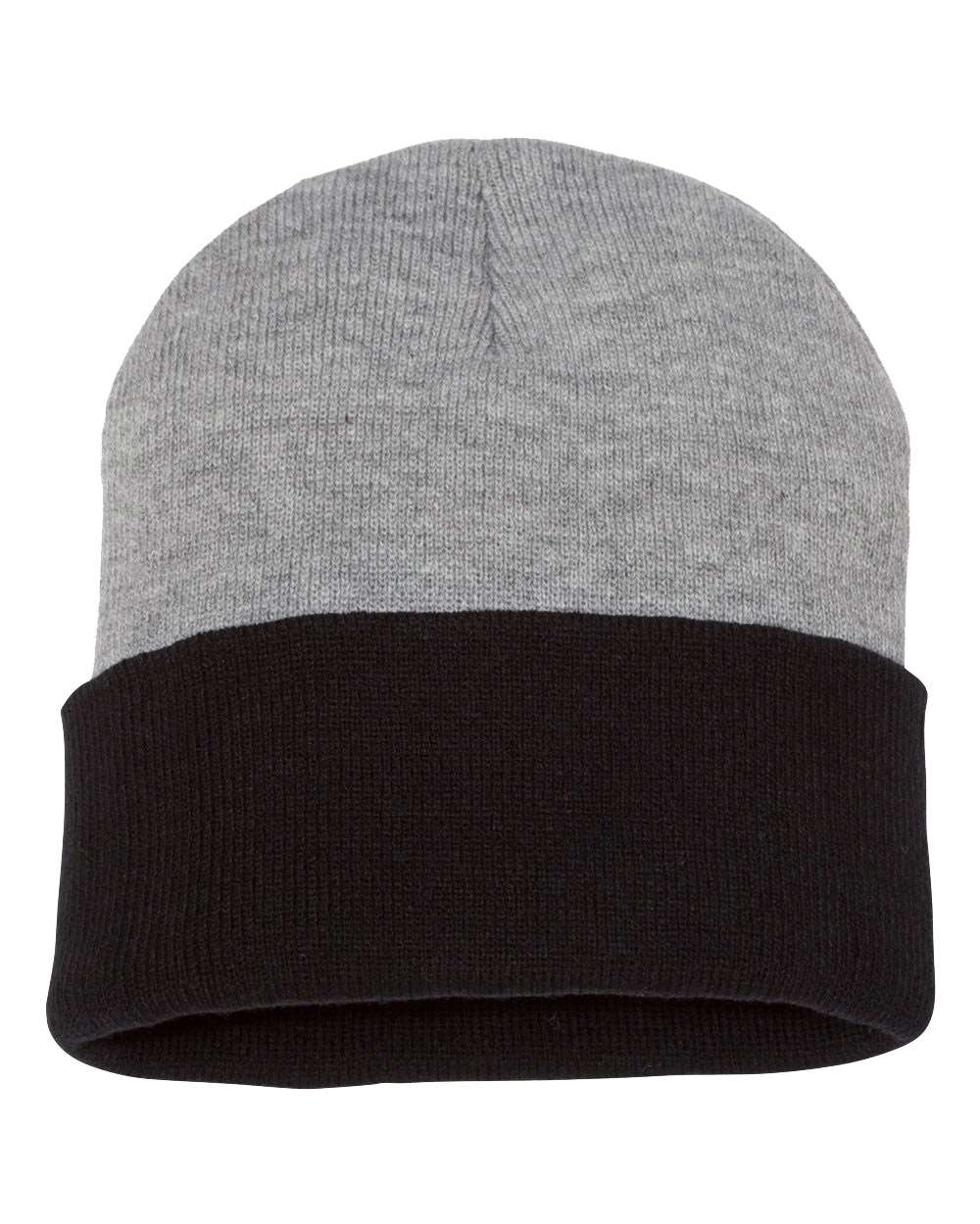 Sportsman SP12T, 4658 12" Color Blocked Cuffed Beanie, Heather/ Black