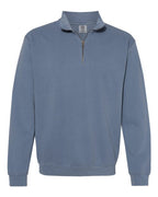 Comfort Colors 1580, Unisex Garment-dyed Quarter-zip Sweatshirt, Blue Jean