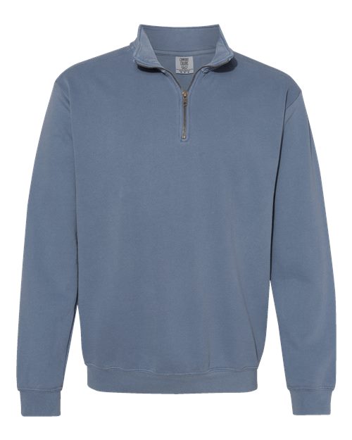Comfort Colors 1580, Unisex Garment-dyed Quarter-zip Sweatshirt, Blue Jean