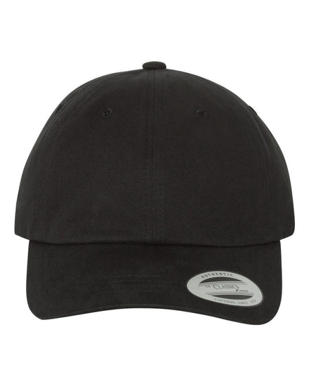 YP Classics 6245PT, Peached Cotton Twill Dad Hat, Black