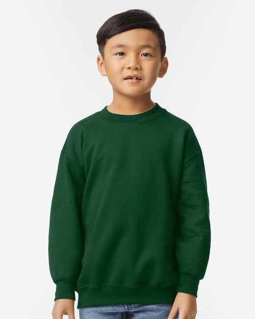 Gildan 18000B, Youth Heavy Blend Crewneck Sweatshirt, Black