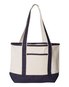 Q-Tees Q125800, 20l Small Deluxe Tote, Natural/ Black