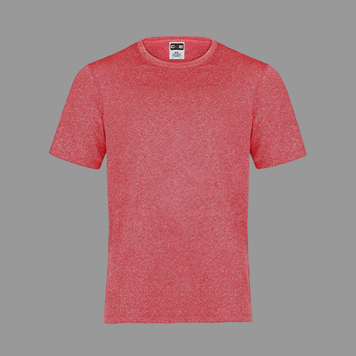 CX2 S05930, - Riviera - Adult Performance Crewneck T-shirt, Red Heather