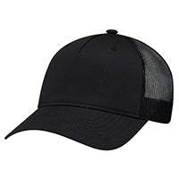 Polycotton / Polyester Mesh 5960M, Ajm 5 Panel Constructed Full-fit-five (mesh Back), Black