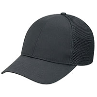 Polycotton / Polyester Honeycomb Mesh 5A390M, Ajm 6 Panel Constructed Contour (mesh Back), Black