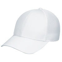 Polycotton / Polyester Honeycomb Mesh 5A390M, Ajm 6 Panel Constructed Contour (mesh Back), White
