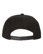 YP Classics 6089M, Premium Flat Bill Snapback Cap, Black/ Camo