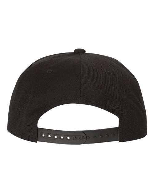 YP Classics 6089M, Premium Flat Bill Snapback Cap, Black/ Camo