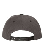 YP Classics 6089M, Premium Flat Bill Snapback Cap, Dark Heather/ Black