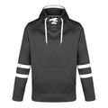CX2 L00617, - Dangle - Adult Pullover Hockey Lace Hooded Sweatshirt, Black/White