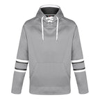 CX2 L00617, - Dangle - Adult Pullover Hockey Lace Hooded Sweatshirt, Grey/Black/White