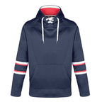 CX2 L00617, - Dangle - Adult Pullover Hockey Lace Hooded Sweatshirt, Navy/Red/White