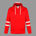 CX2 L00617, - Dangle - Adult Pullover Hockey Lace Hooded Sweatshirt, Red/White