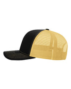 Richardson 112, Snapback Trucker Cap, Black/ Vegas Gold