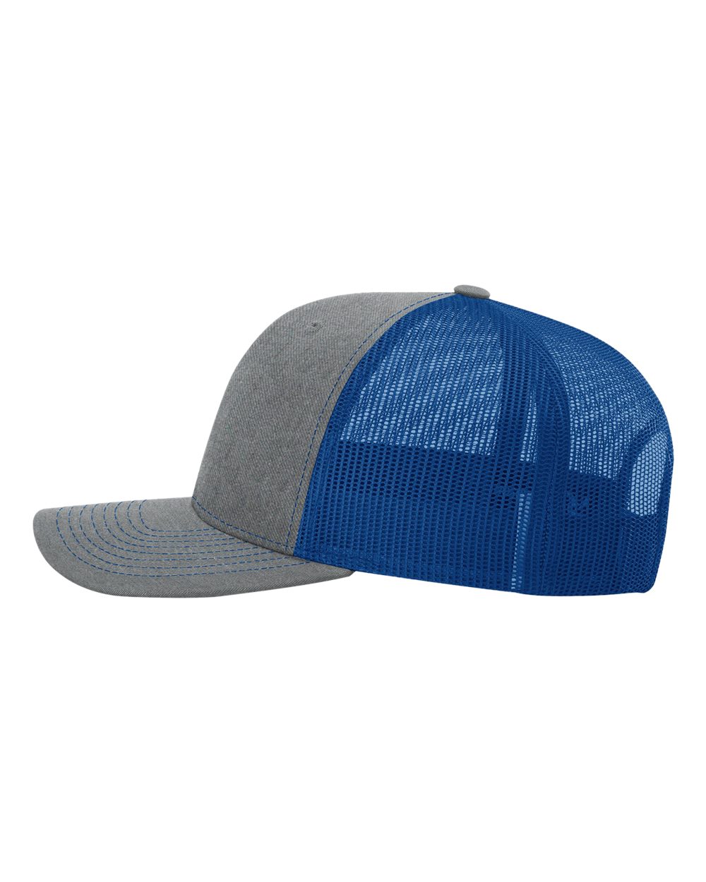 Richardson 112, Snapback Trucker Cap, Heather Grey/ Royal