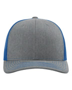 Richardson 112, Snapback Trucker Cap, Heather Grey/ Royal