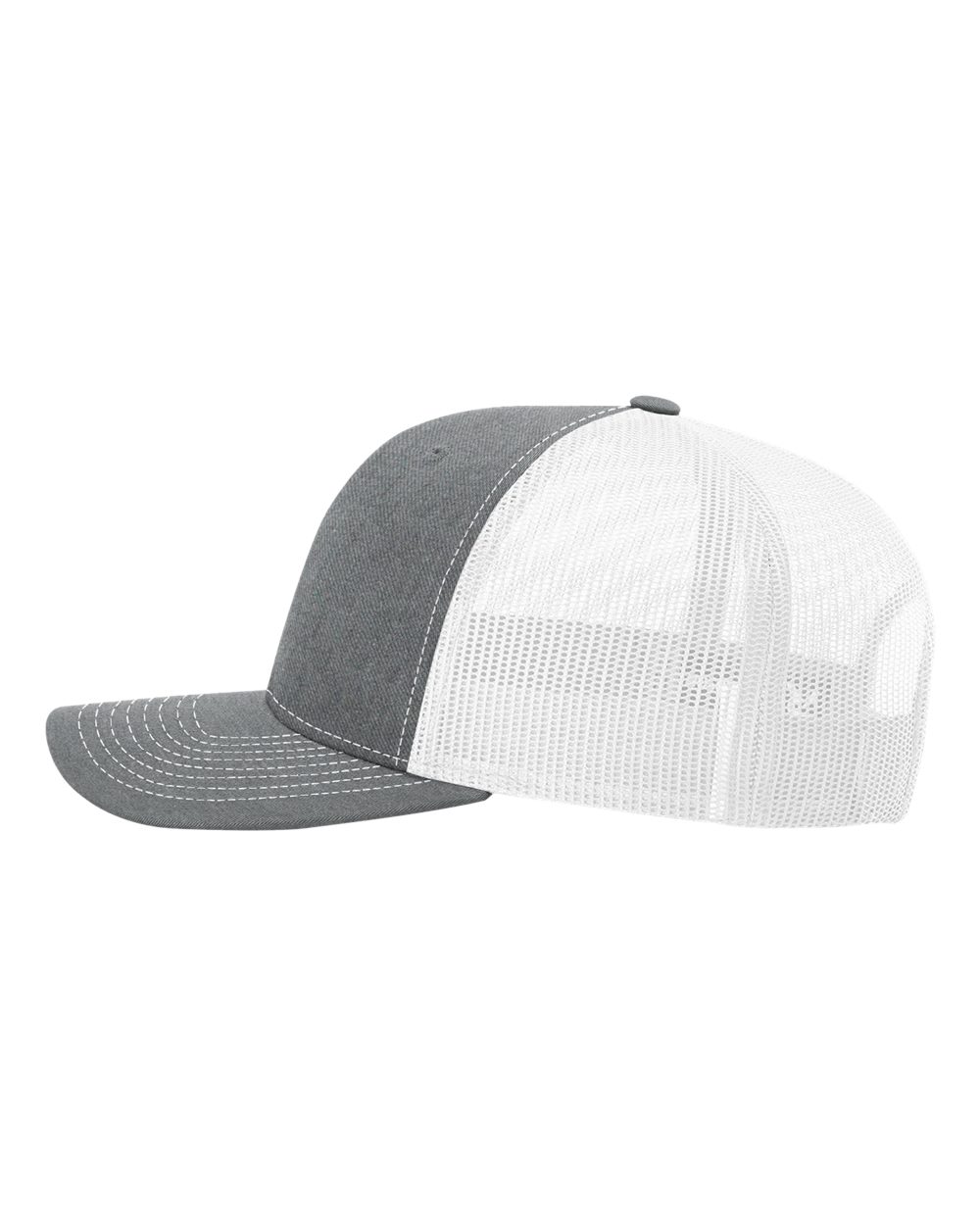 Richardson 112, Snapback Trucker Cap, Heather Grey/ White