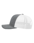 Richardson 112, Snapback Trucker Cap, Heather Grey/ White