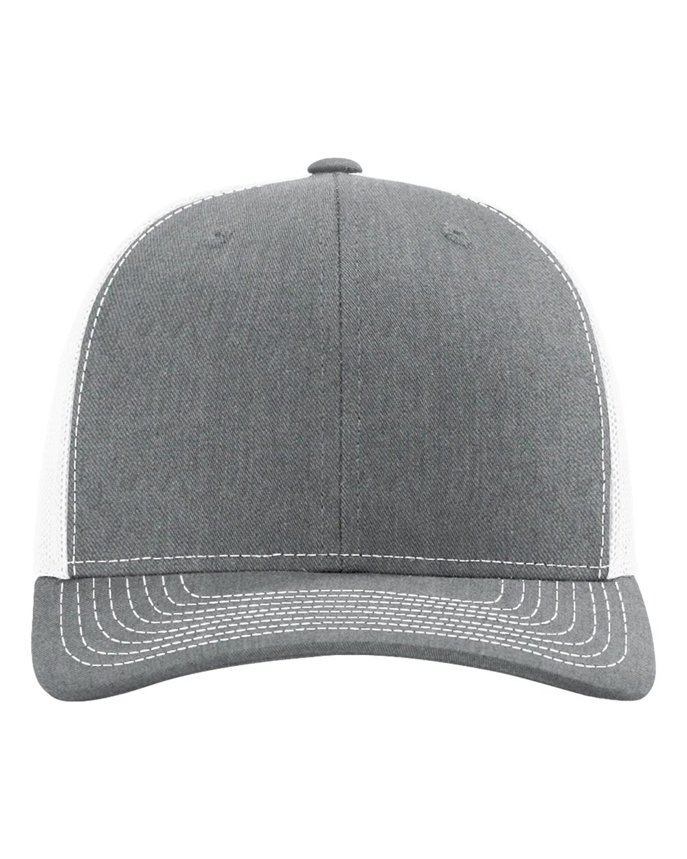 Richardson 112, Snapback Trucker Cap, Heather Grey/ White