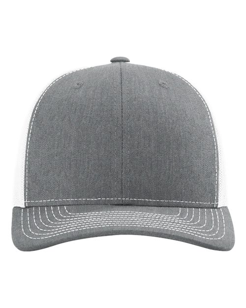 Richardson 112, Snapback Trucker Cap, Heather Grey/ White