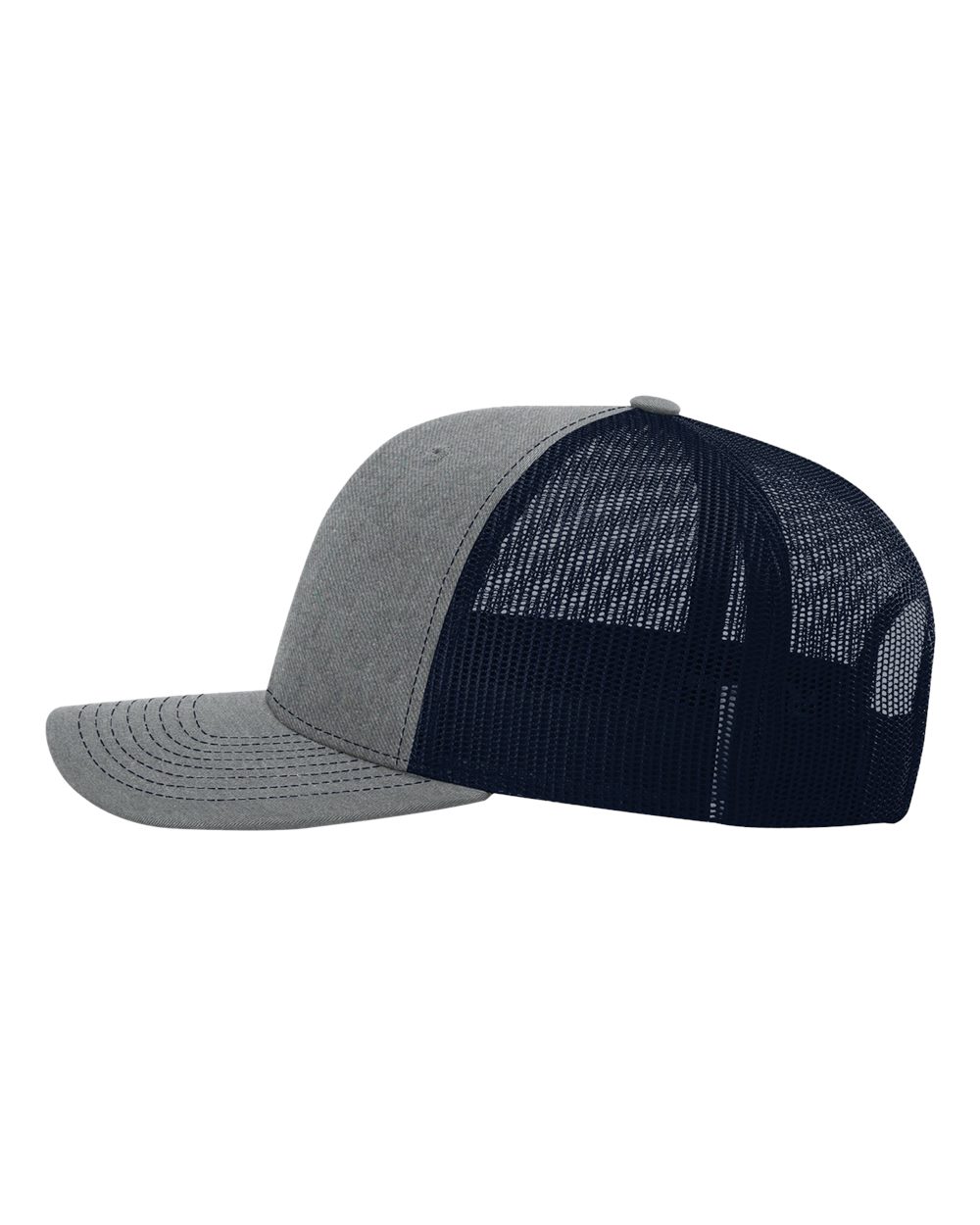 Richardson 112, Snapback Trucker Cap, Heather Grey/ Navy