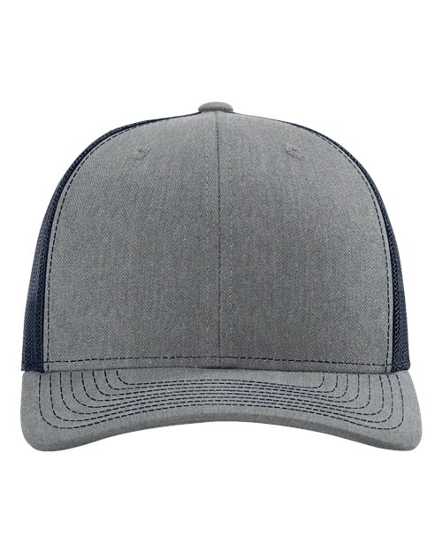 Richardson 112, Snapback Trucker Cap, Heather Grey/ Navy