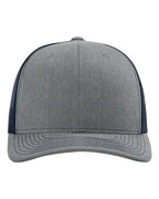 Richardson 112, Snapback Trucker Cap, Heather Grey/ Navy