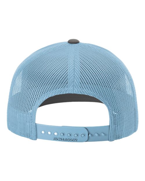 Richardson 112, Snapback Trucker Cap, Charcoal/ Columbia Blue