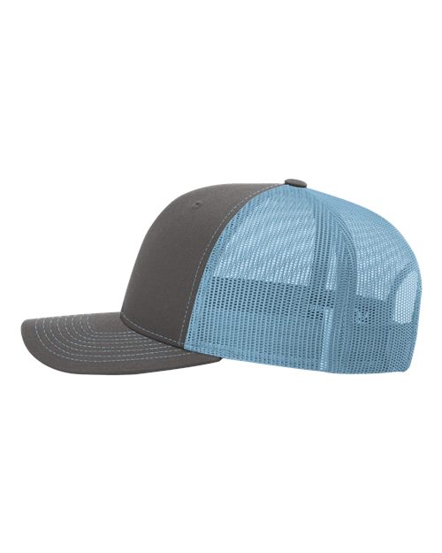 Richardson 112, Snapback Trucker Cap, Charcoal/ Columbia Blue