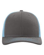 Richardson 112, Snapback Trucker Cap, Charcoal/ Columbia Blue
